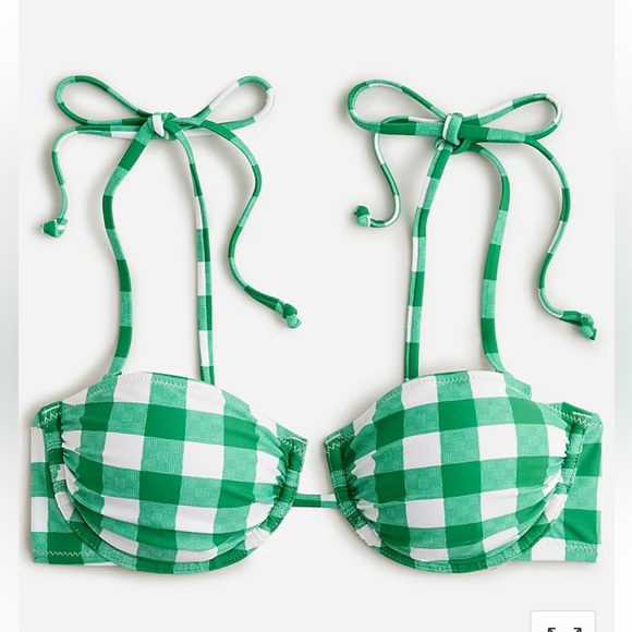 J Crew Swim J Crew Tieshoulder Underwire Bikini Top In Gingham C